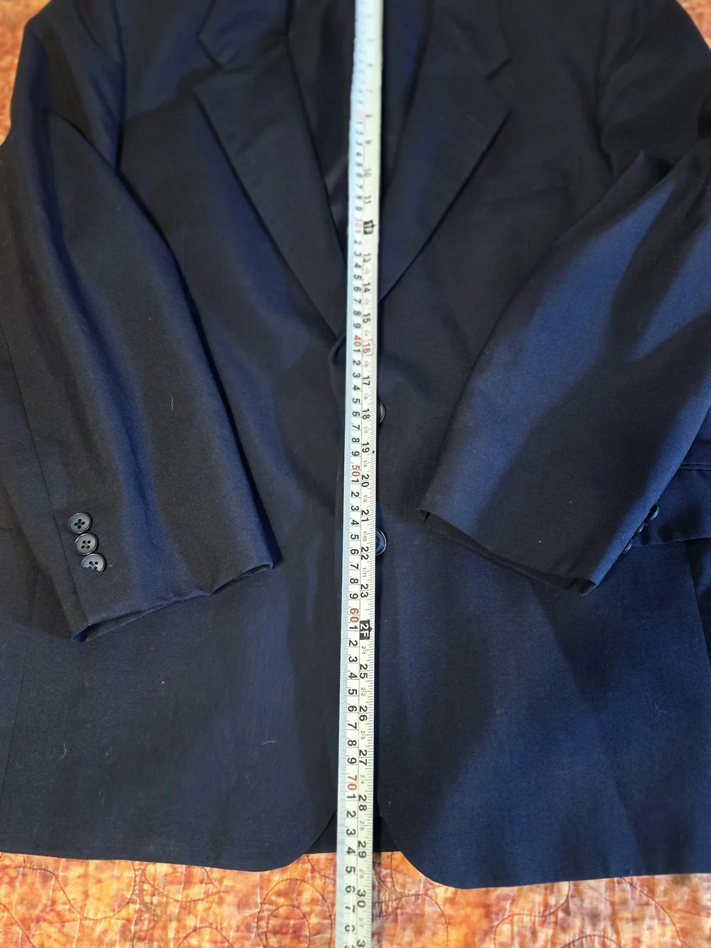 Vintage Yves Saint Laurent Men's Navy Single-Breasted Blazer